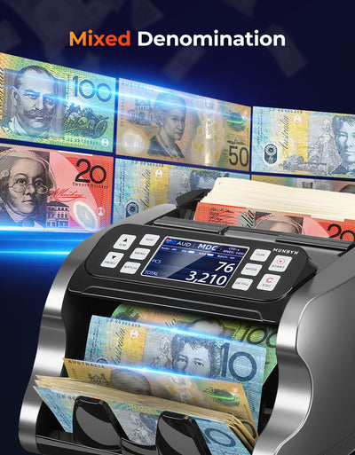 MUNBYN IMC22 Mixed Denomination Money Counter with Dual Display
