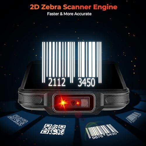 2D barcode scanner device scanning multiple barcodes and QR codes with red light