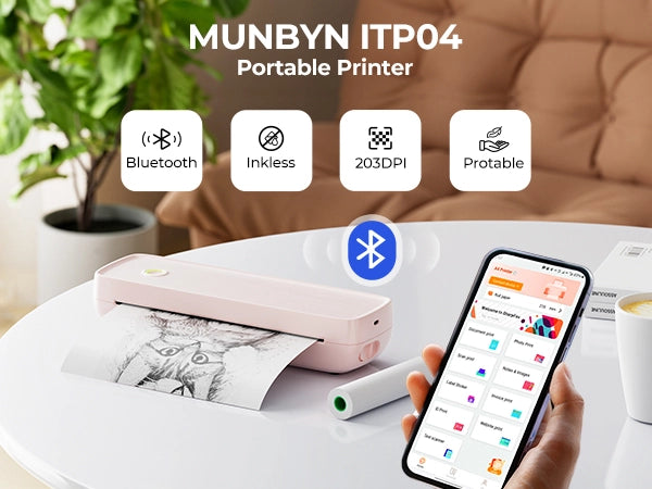 MUNBYN Inkless Portable Wireless Printer ITP04