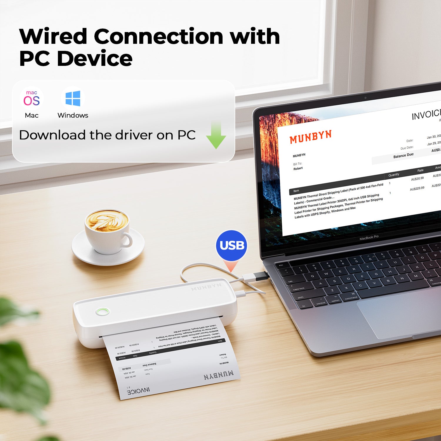 MUNBYN Inkless Portable Wireless Printer ITP04