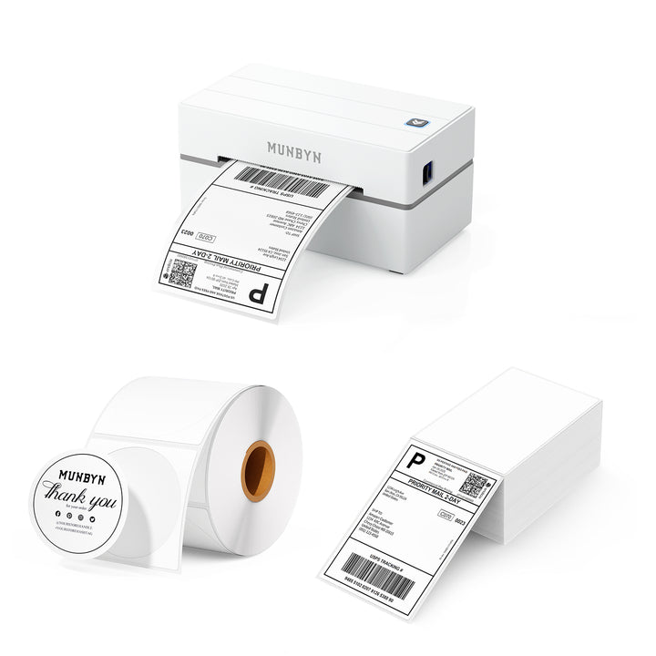 MUNBYN RW130B Bluetooth Thermal Label Printer Kit for Starter Shipping and Basic Labels
