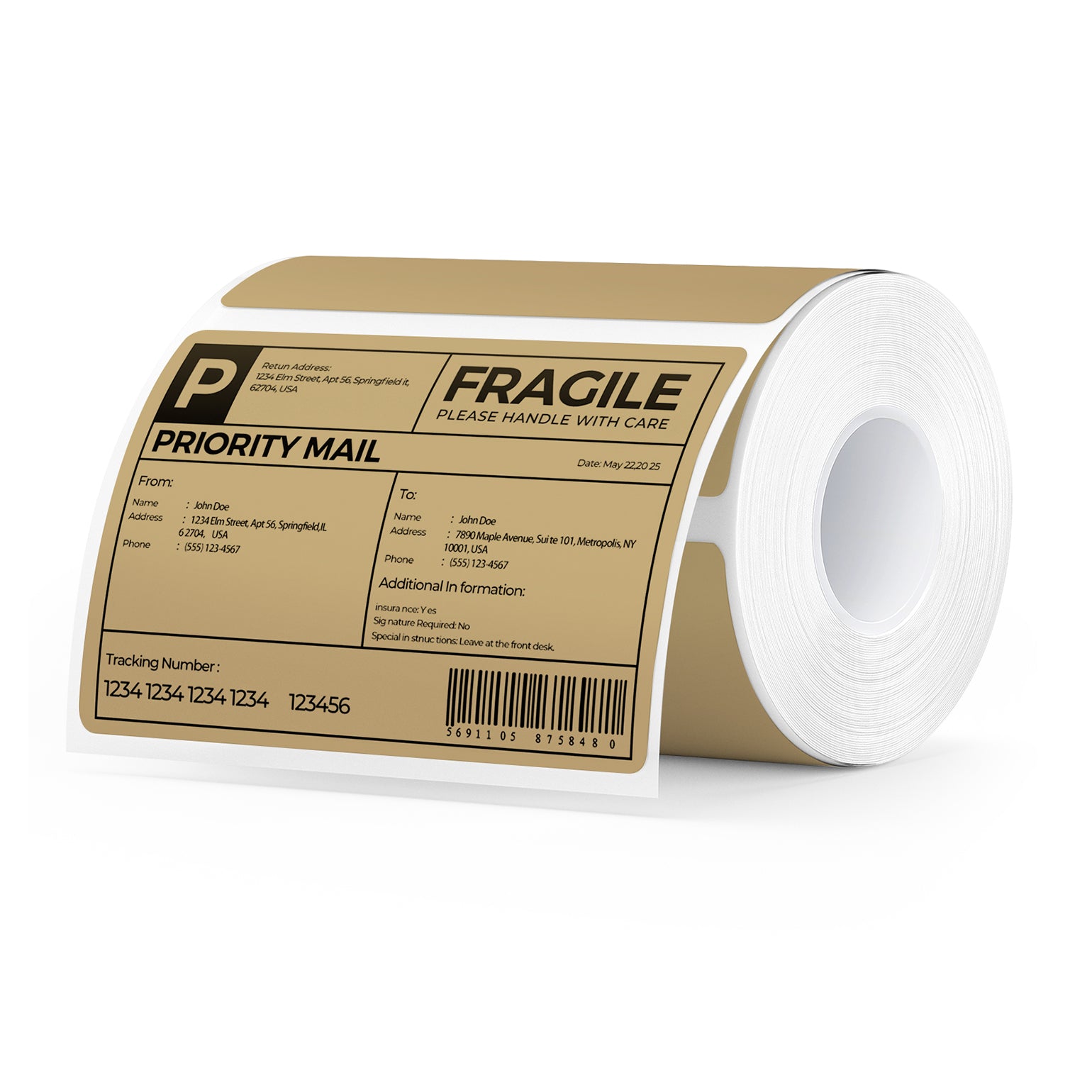 Rectangle labels printed on MUNBYN label printer paper, 4x3 inches, ready for shipping or organizational use.