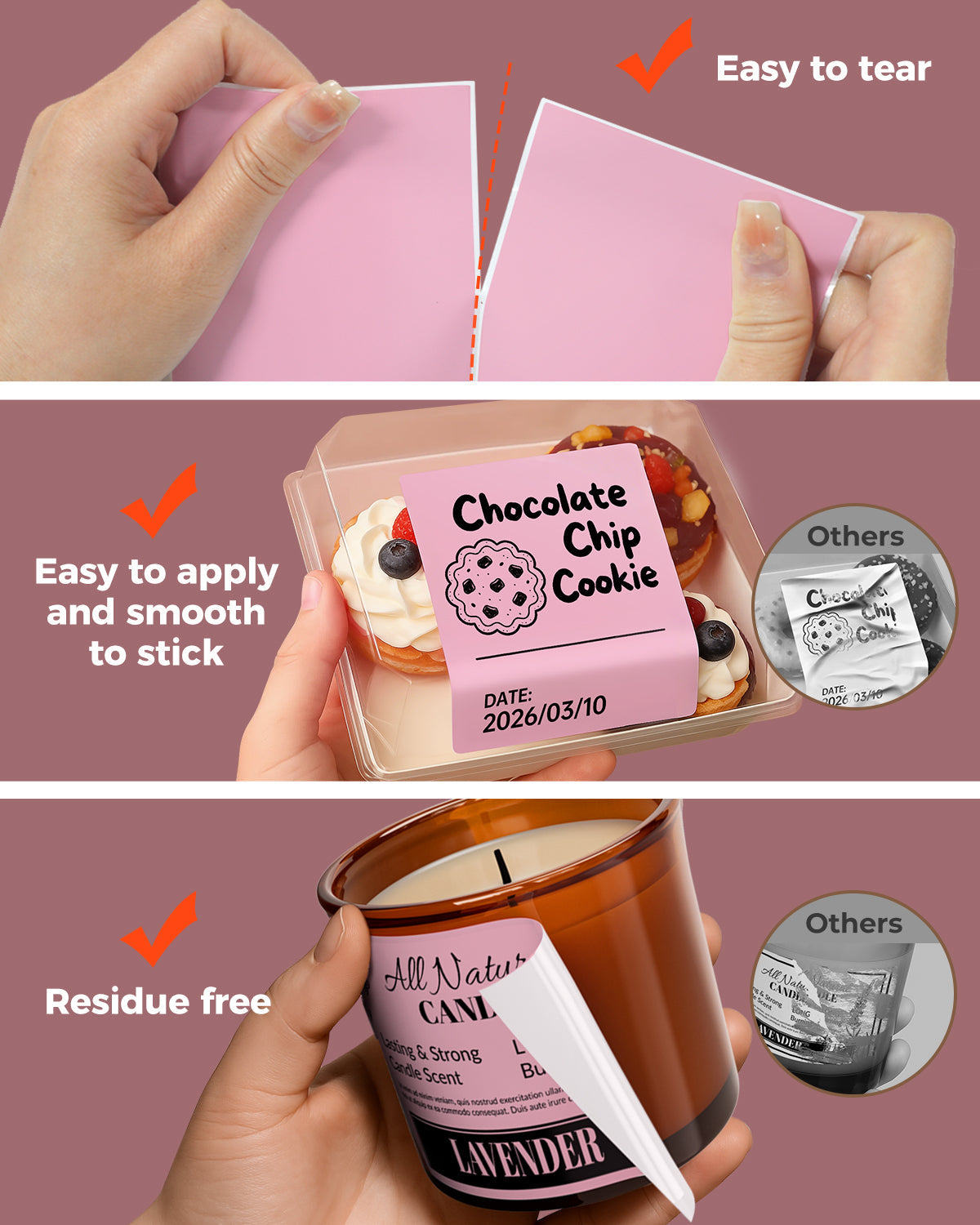 Rectangle labels printed on MUNBYN label printer paper, showing 4x3 inch adhesive labels on white background.