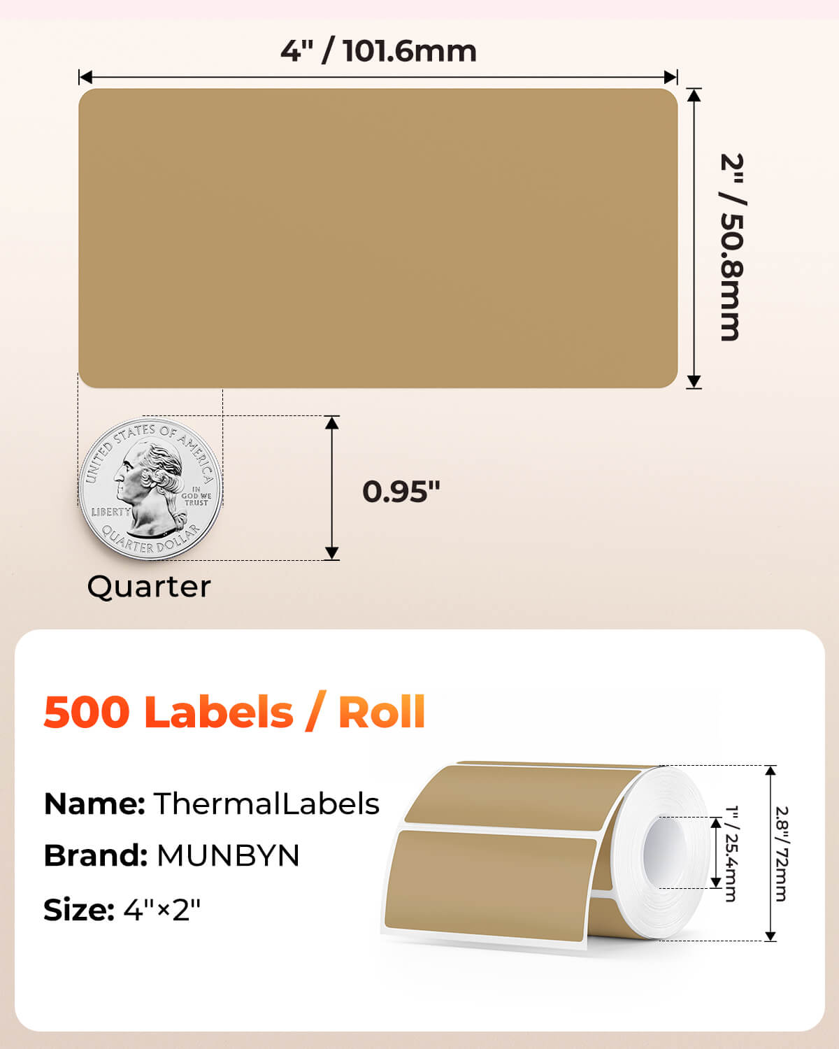 4" x 2"  Rectangle Labels