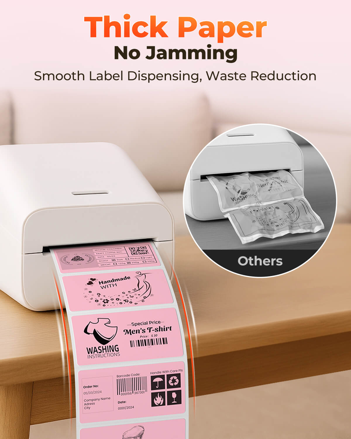 MUNBYN 4" x 2" Rectangle Thermal Labels for Mailing and Barcode Labels