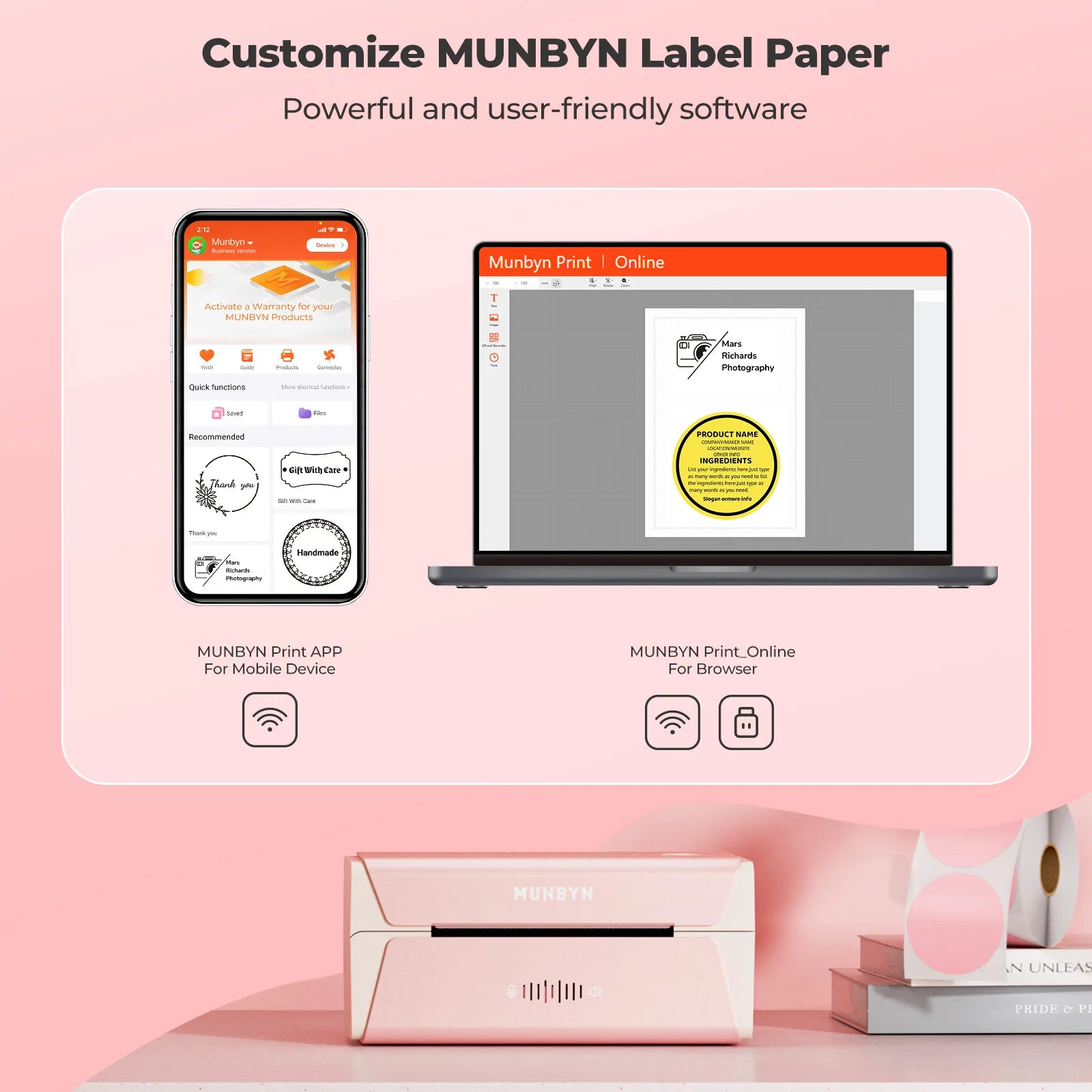 MUNBYN is available in desktop and application versions of user-friendly printing software that makes printing easier.