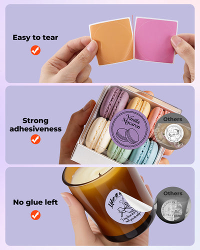 MUNBYN 2" Macaron Round Thermal Labels for Product and Packaging Stickers