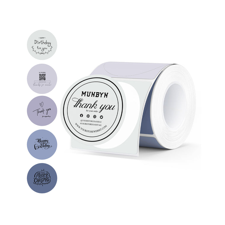 MUNBYN 2" Morandi Round Thermal Labels for Product and Packaging Stickers
