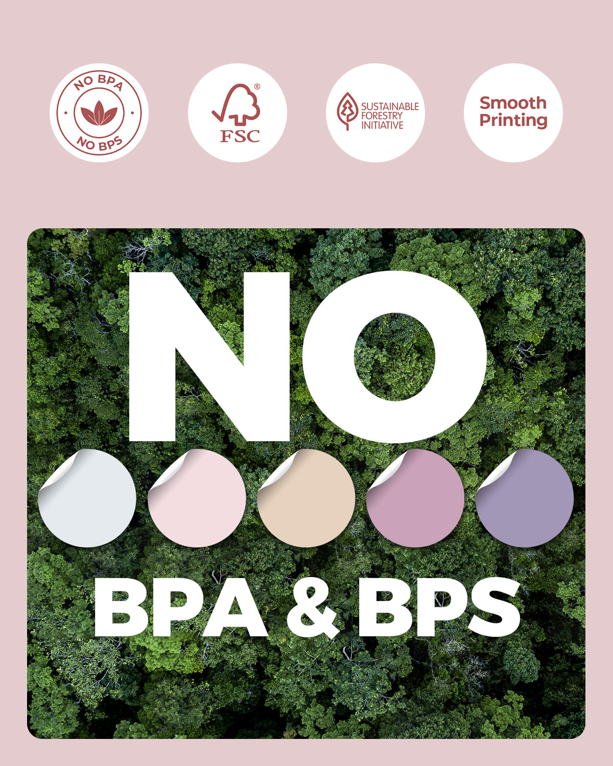 Eco-friendly thermal labels, BPA and BPS free, FSC and SFI certified, smooth printing