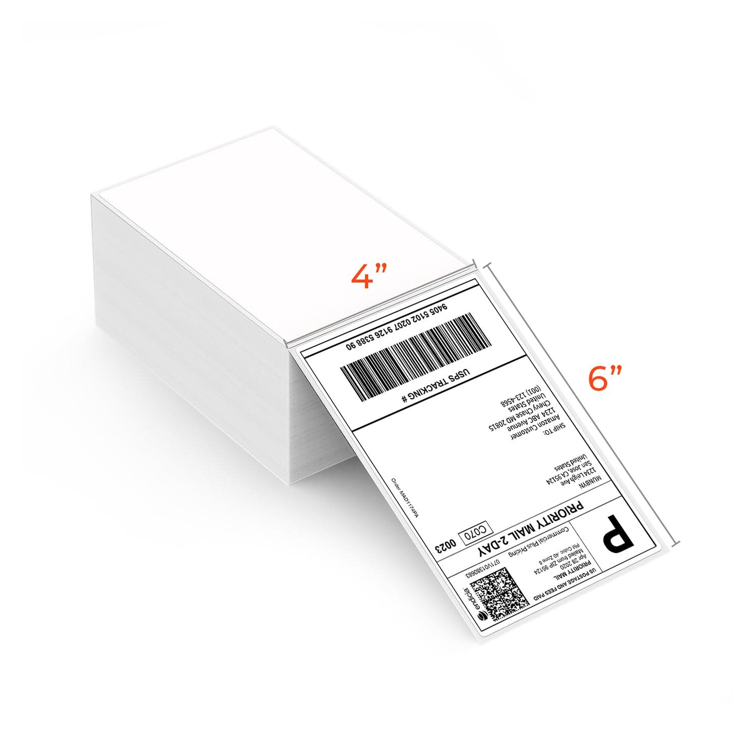 White MUNBYN label printer paper roll for test quantity count, suitable for label printing machines.