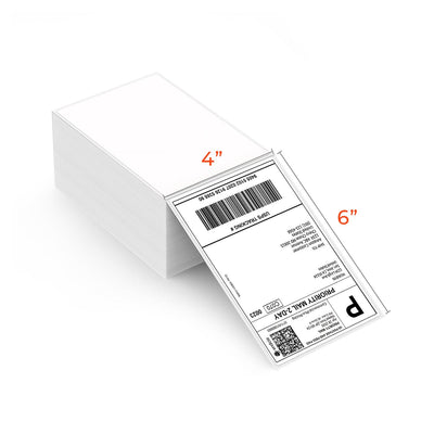 White MUNBYN label printer paper roll for test quantity count, suitable for label printing machines.