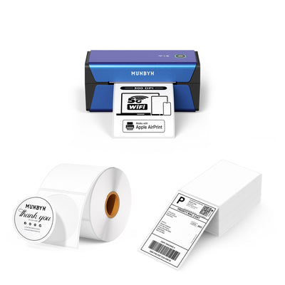 MUNBYN RW401AP AirPrint Thermal Label Printer Kit for Premium Product Labels