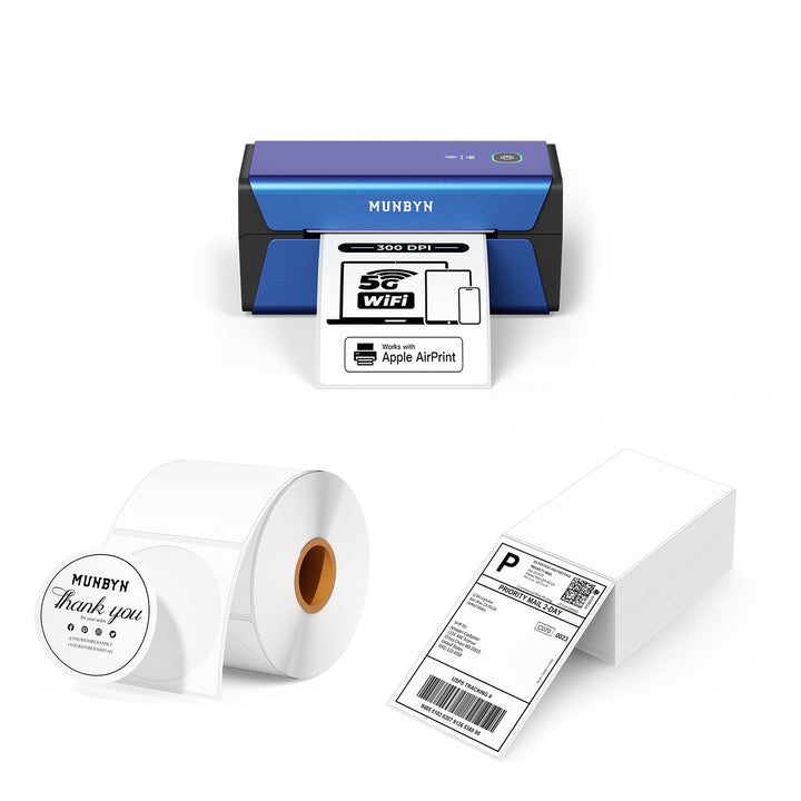 MUNBYN RW401AP 300DPI AirPrint Thermal Label Printer Kit