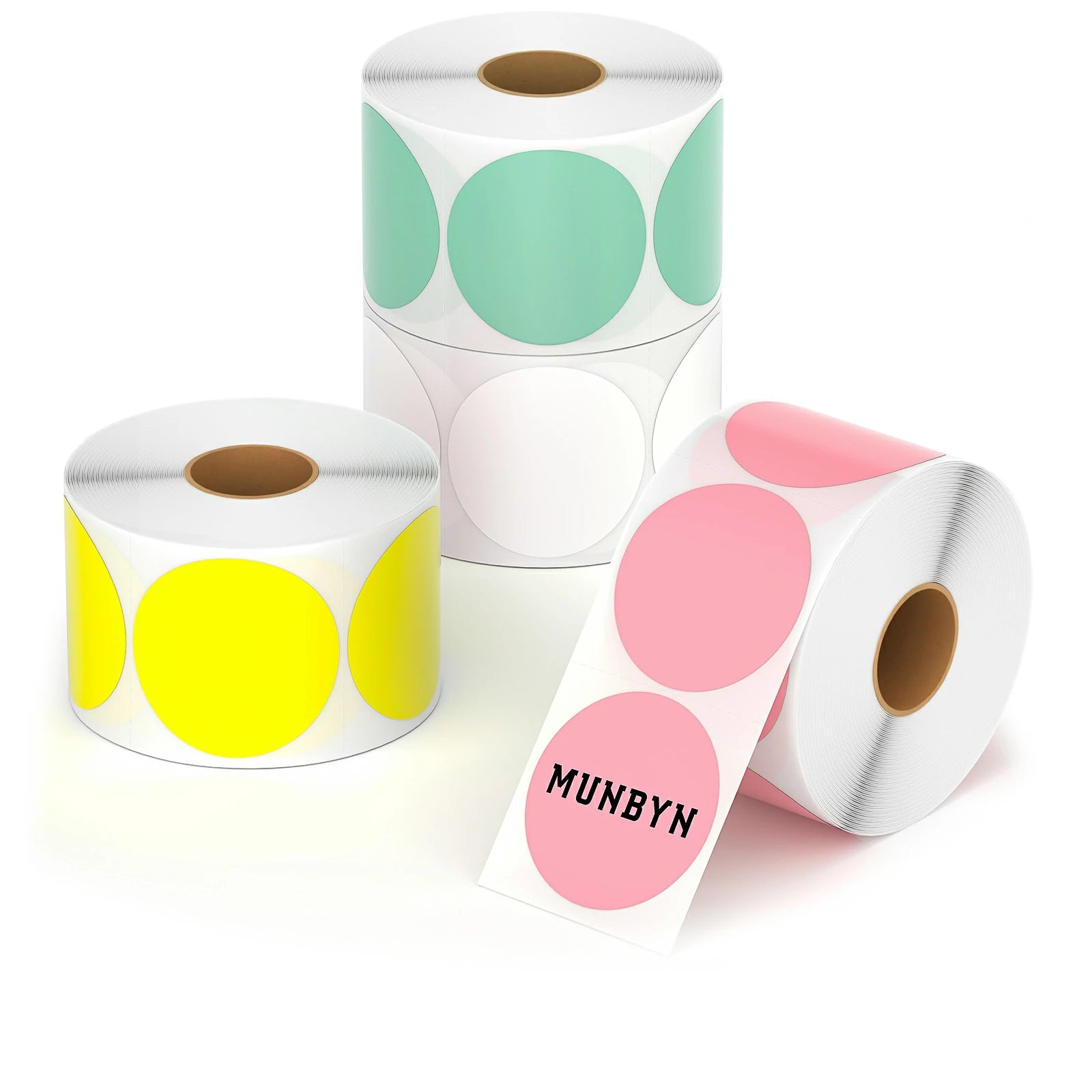 The four-colour round thermal labels can be used as personalised sticker labels.