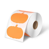 Pumpkin 3" Shaped Direct Thermal Stickers Labels-1