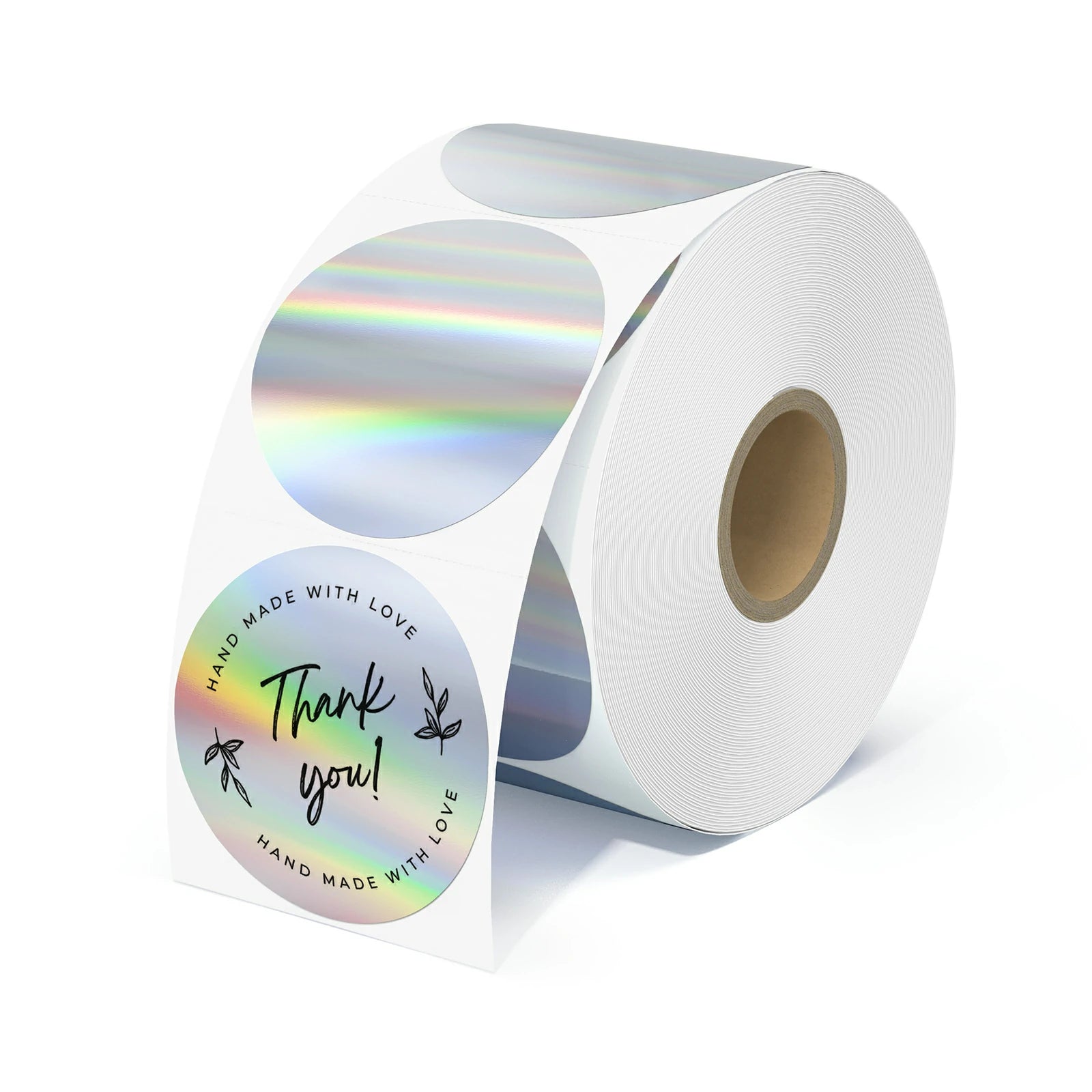 MUNBYN iridescent silver round thermal labels