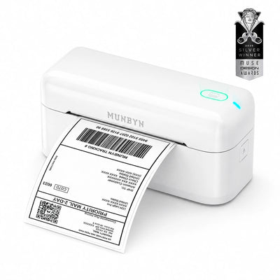 MUNBYN RW402B Bluetooth Thermal Printer White