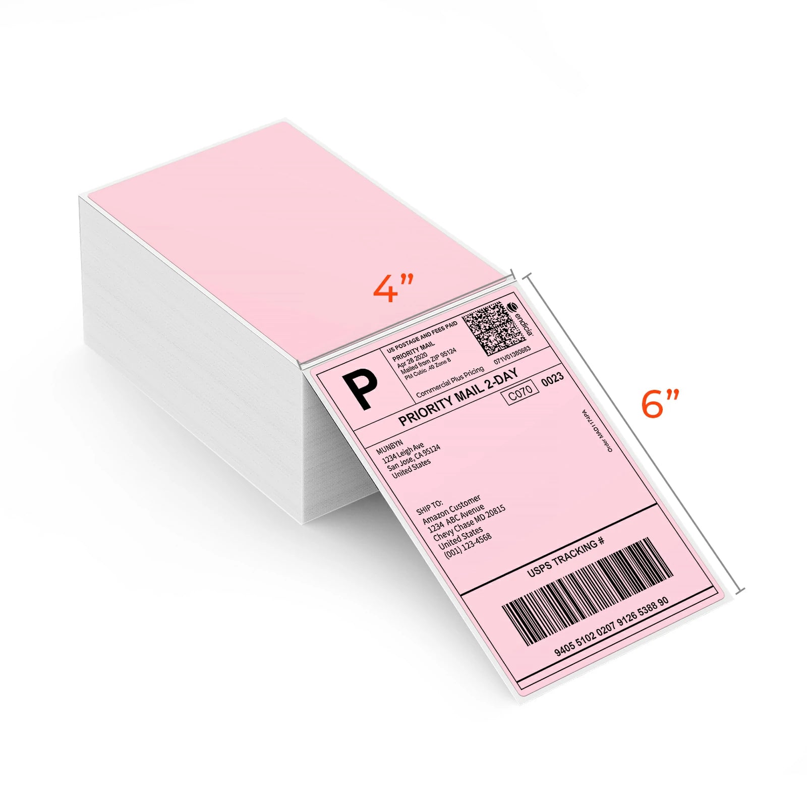 MUNBYN 4X6 Pink Thermal Label
