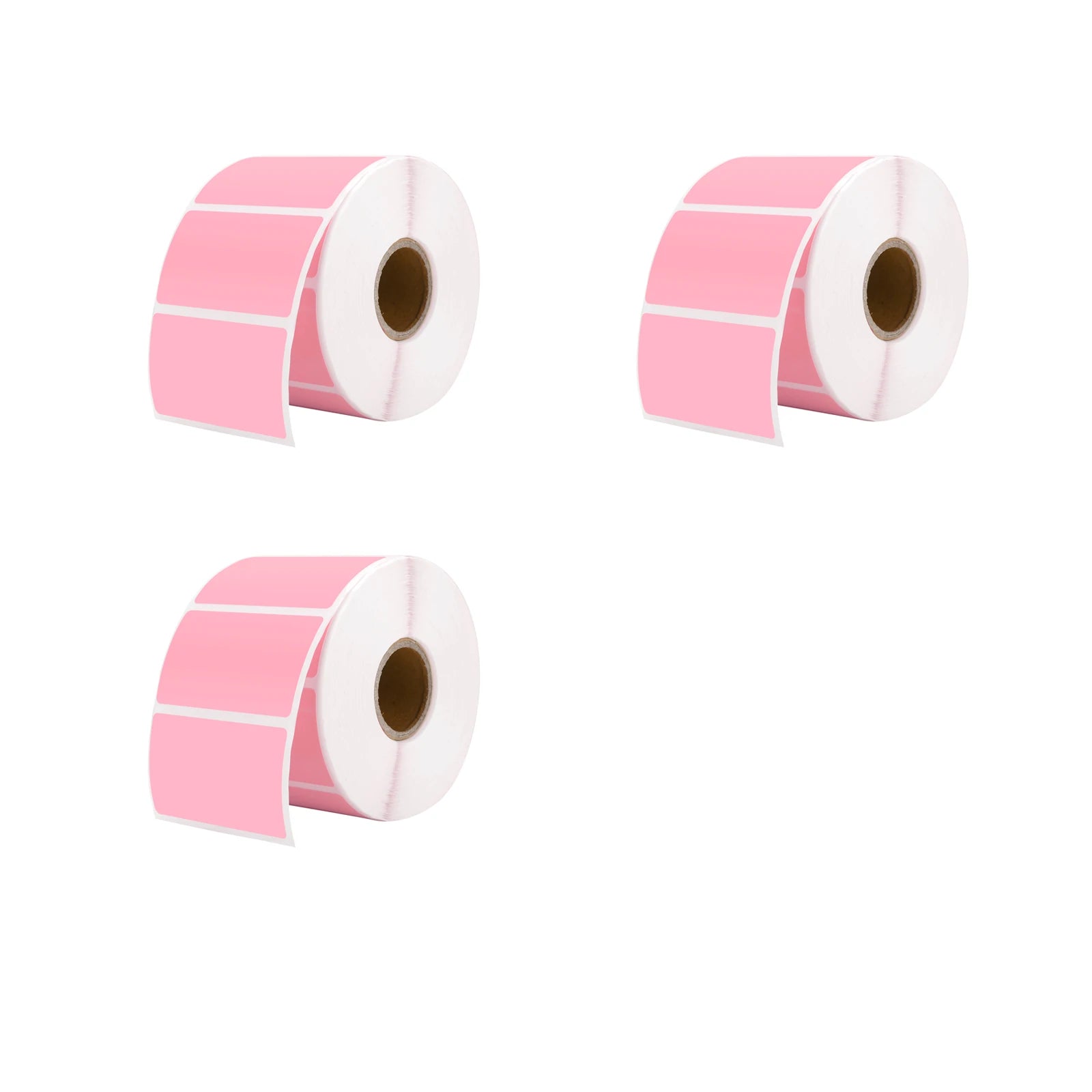 MUNBYN offers a kit containing three rolls of 57mm x 32mm pink rectangle thermal label stickers.
