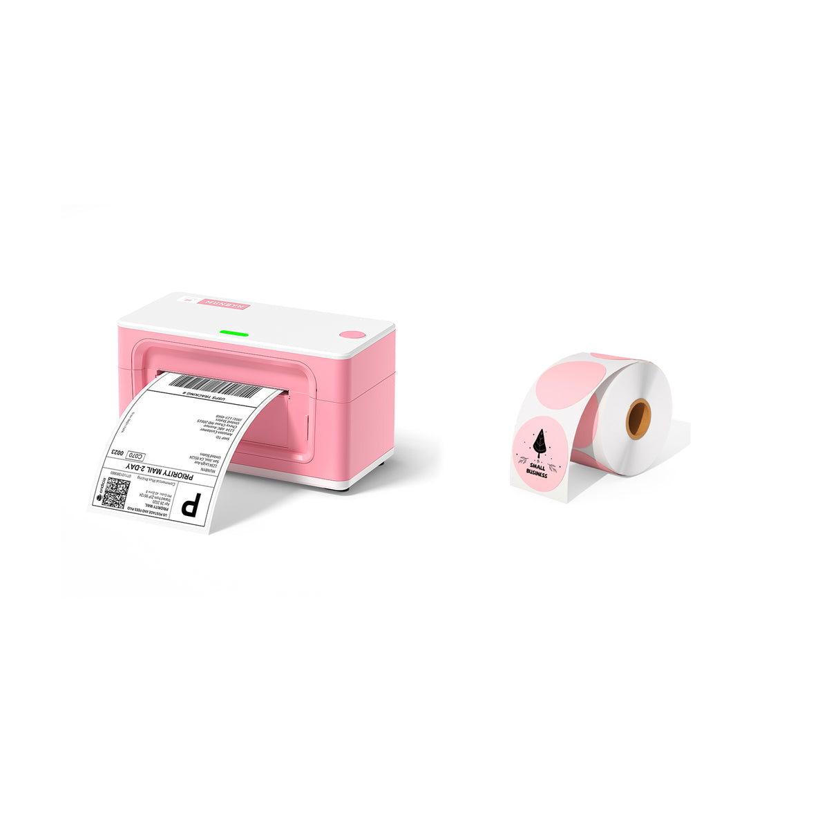The MUNBYN P941 Pro Printer Kit includes a printer and a roll of pink circle labels.