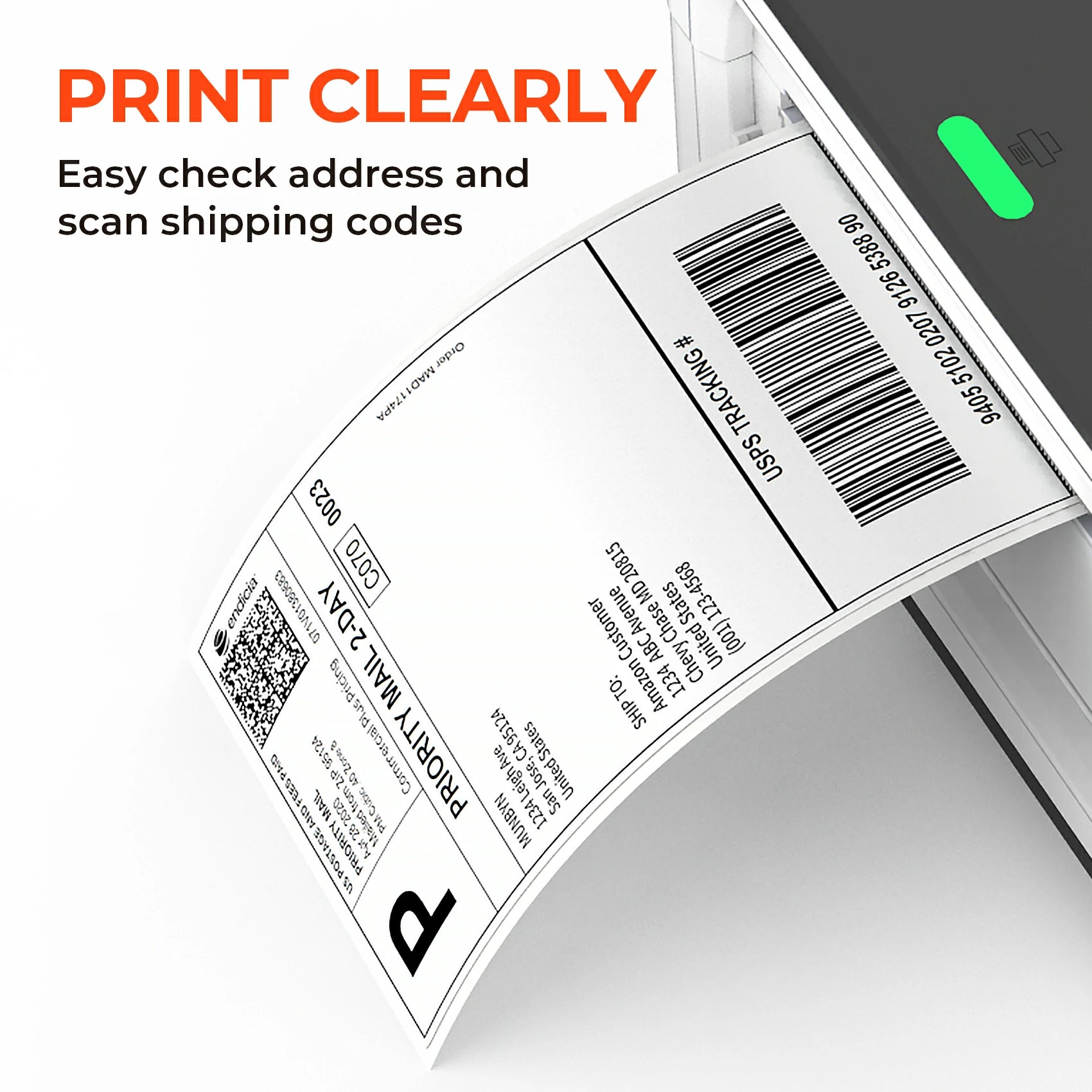 MUNBYN 4x6 thermal labels can print clear images and bar codes.