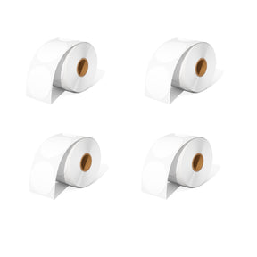 We offer four rolls of blank direct thermal round labels as a kit, with 750 labels per roll.