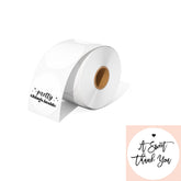 White round thermal labels can be used to create personalized sticker labels.