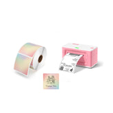 Square coloured thermal stickers and pink thermal label printer