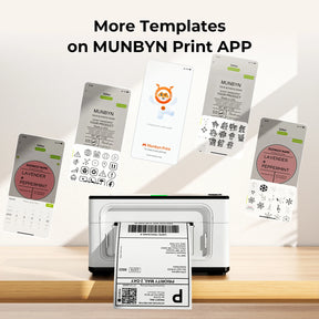 MUNBYN P941B Bluetooth label printer comes with user-friendly MUNBYN Print app that help you design and customize labels to suit your needs.